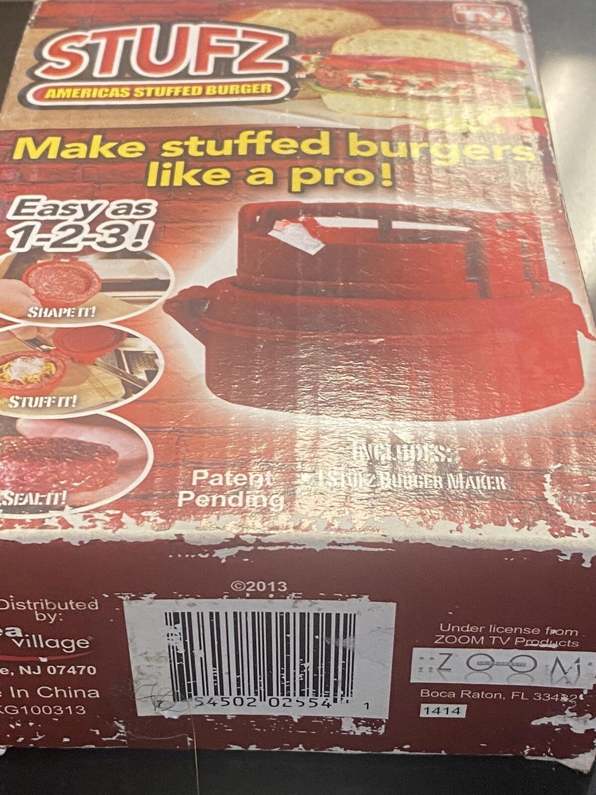 STUFZ Burger Stuffer Hamburger Maker Stuff BBQ As Seen On TV