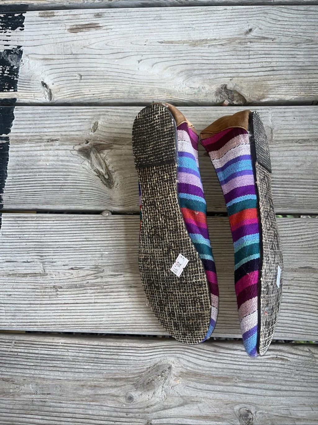 Reef Rainbow Stripe Ballet Flats Cloth Shoes Multicolor 8