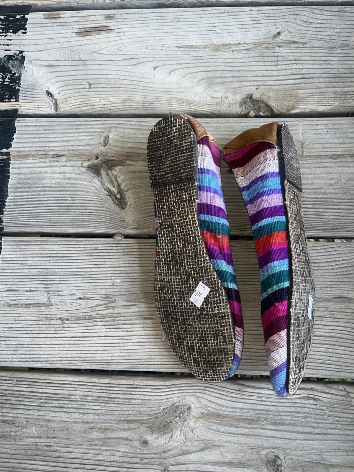 Reef Rainbow Stripe Ballet Flats Cloth Shoes Multicolor 8