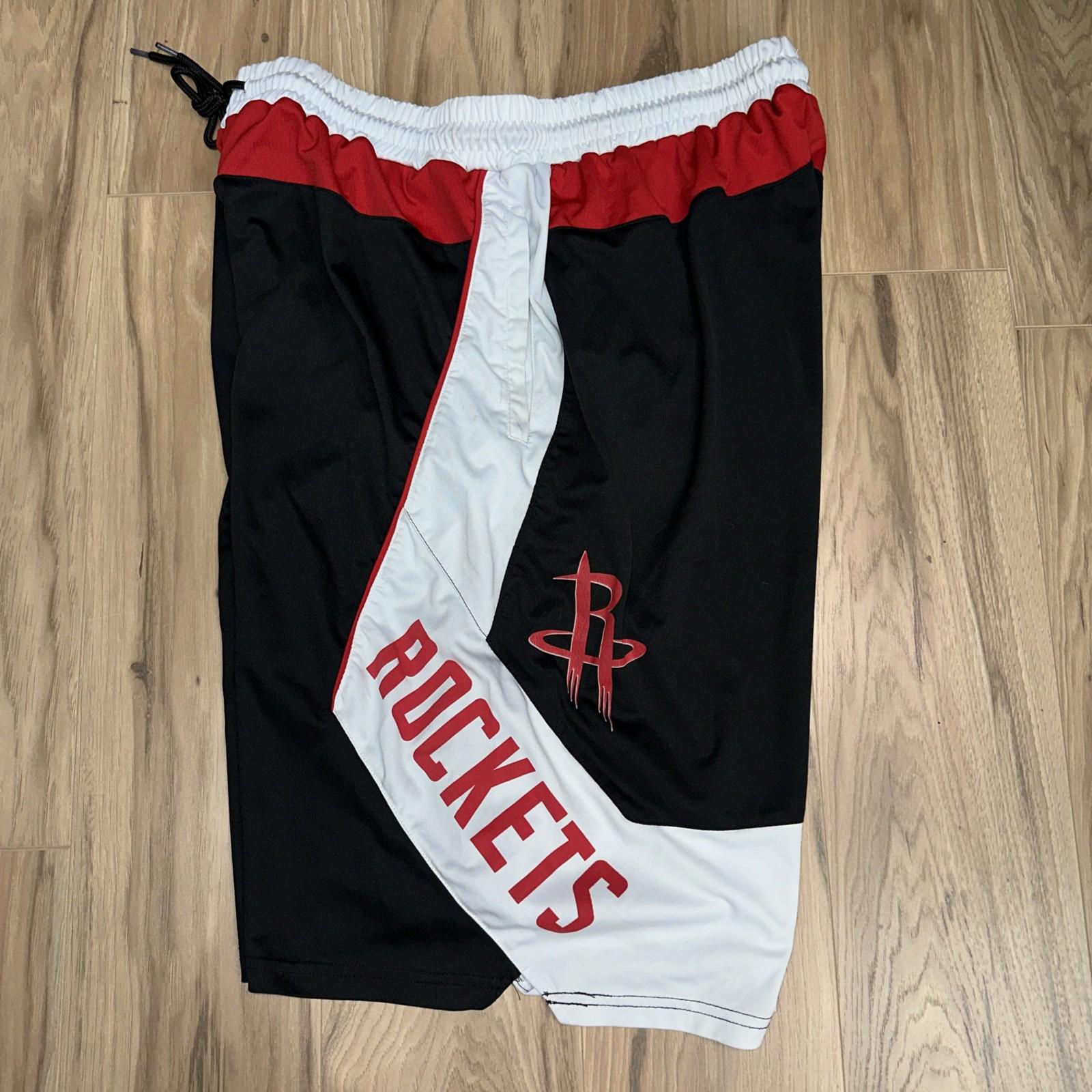 NBA Red Black White Team Issued Houston Rockets Shorts XL