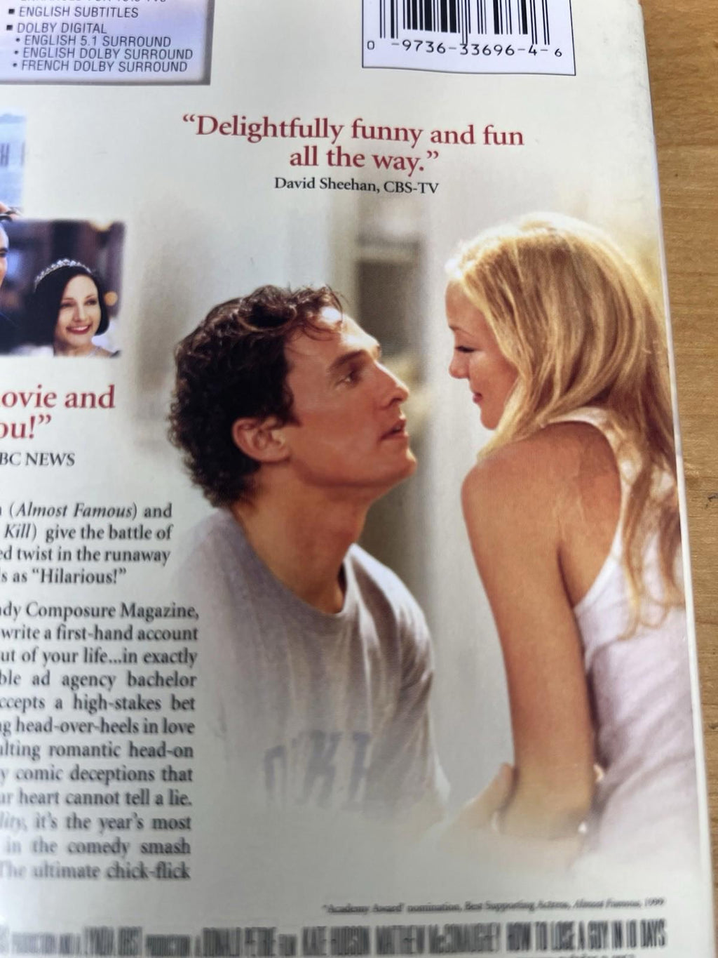 How to Lose a Guy in 10 Days DVD, 2003 Kate Hudson, Matthew