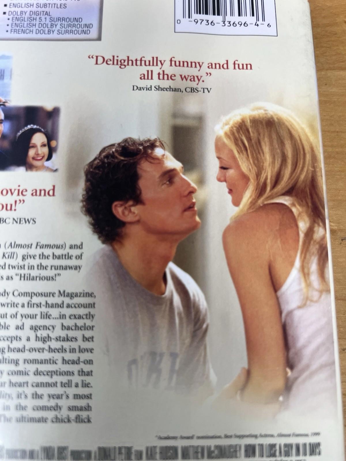 How to Lose a Guy in 10 Days DVD, 2003 Kate Hudson, Matthew
