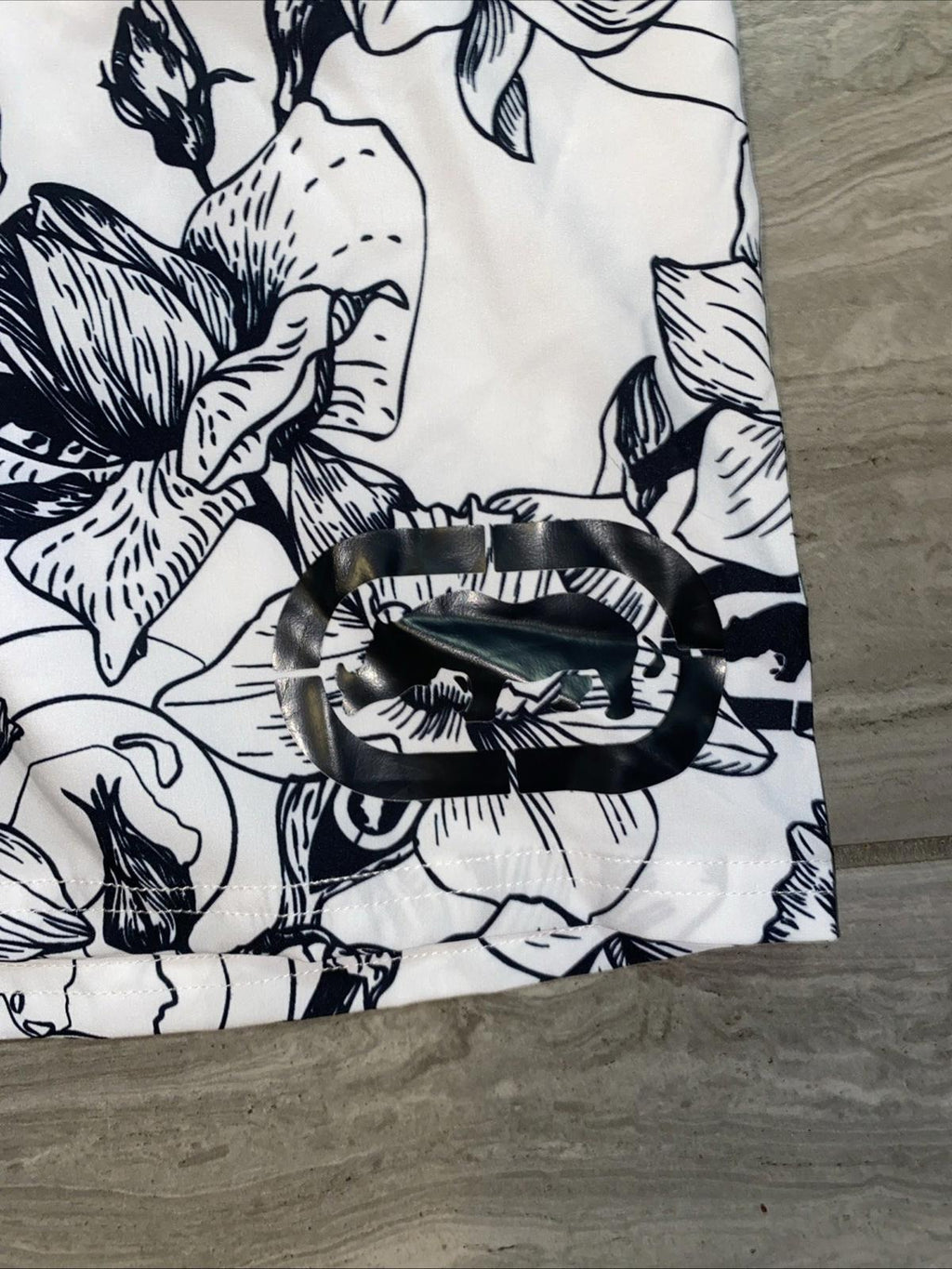 Ecko Unltd Shorts Mens XL Black White Floral Swim Trunks New
