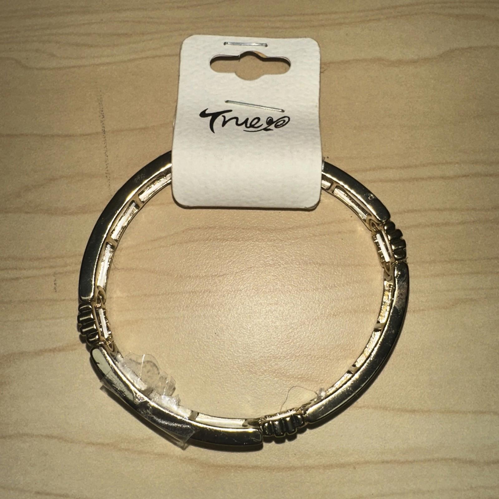 True White Stretch Bangle Bracelet