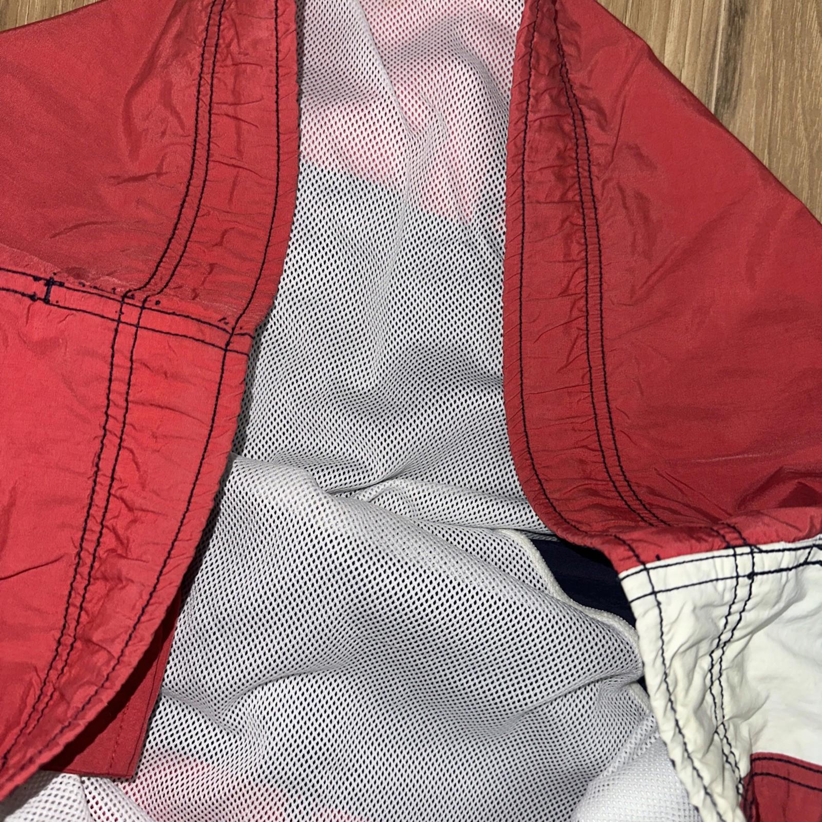 Nautica Mens Swim Trucks Size XL Red, White, Navy Drawstring