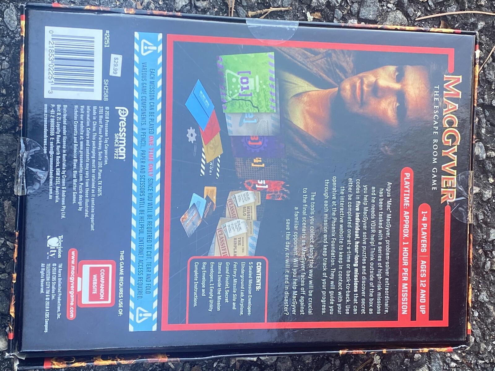 Pressman MacGyver The Escape Room Game - BRAND NEW FACTORY