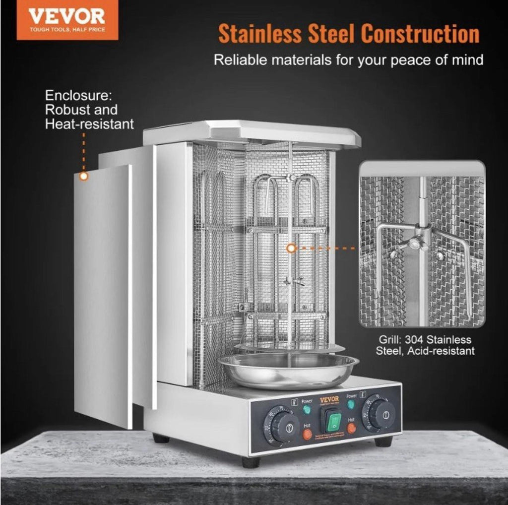 VEVOR Stainless Steel Shawarma Machine Vertical Rotisserie