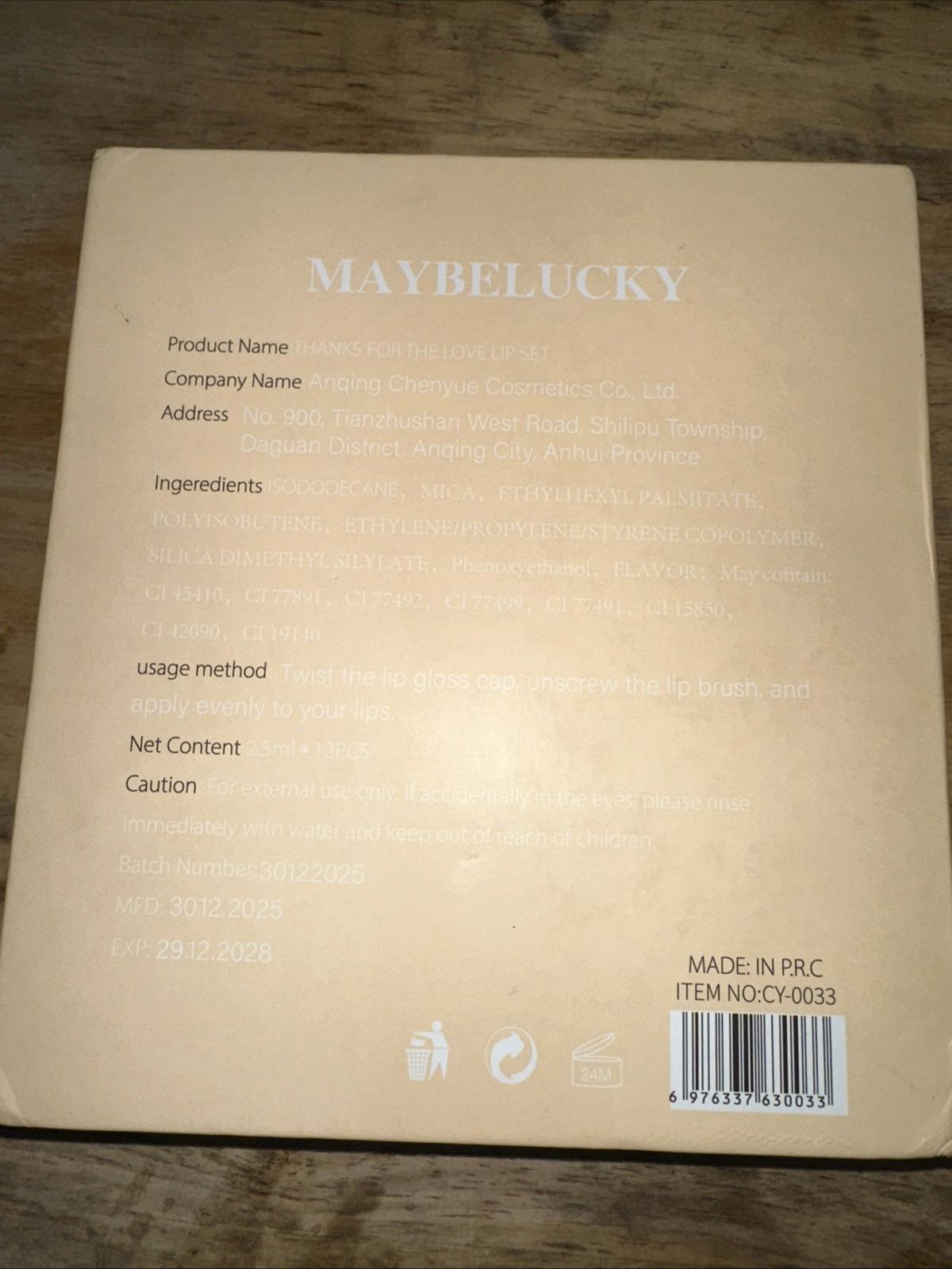 Maybelucky Thanks Foer The Love Lip Set 12 Pc Lip Set