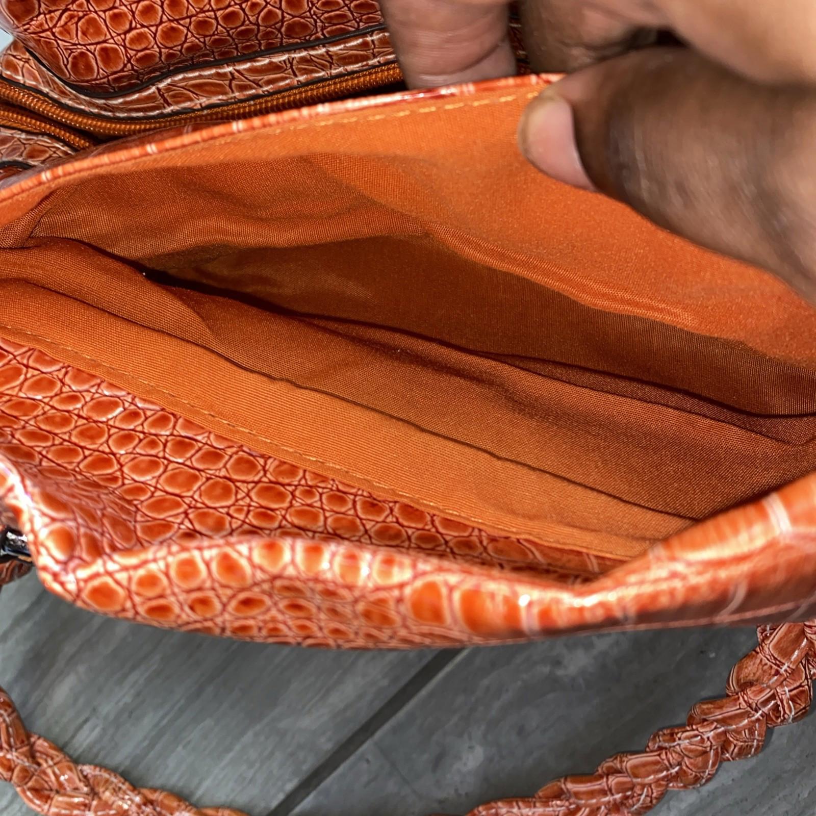 Rossetti Orange Faux Croc Skin Shoulder Bag