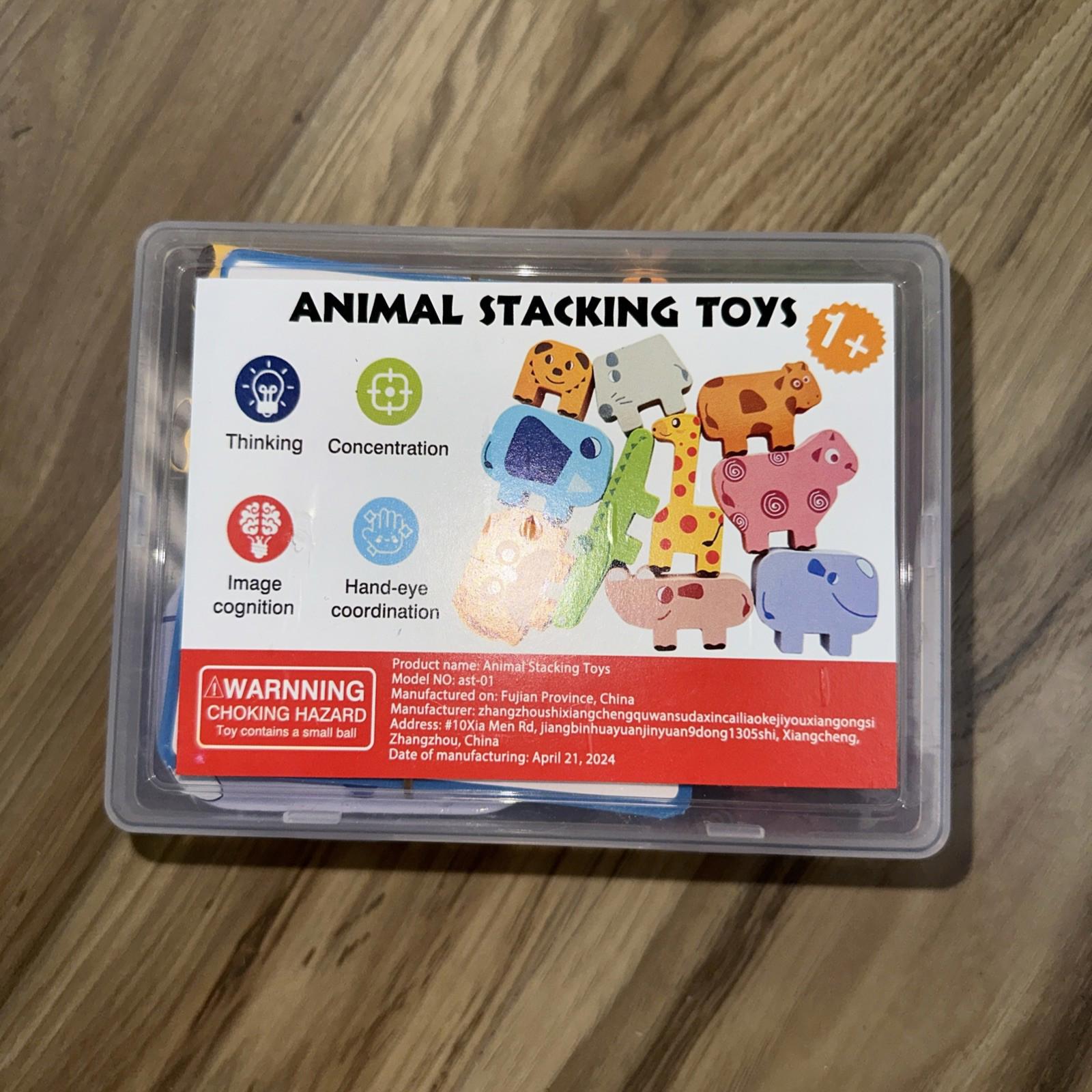 Animal Stacking Block Game Wooden Educational Toy Toddlers