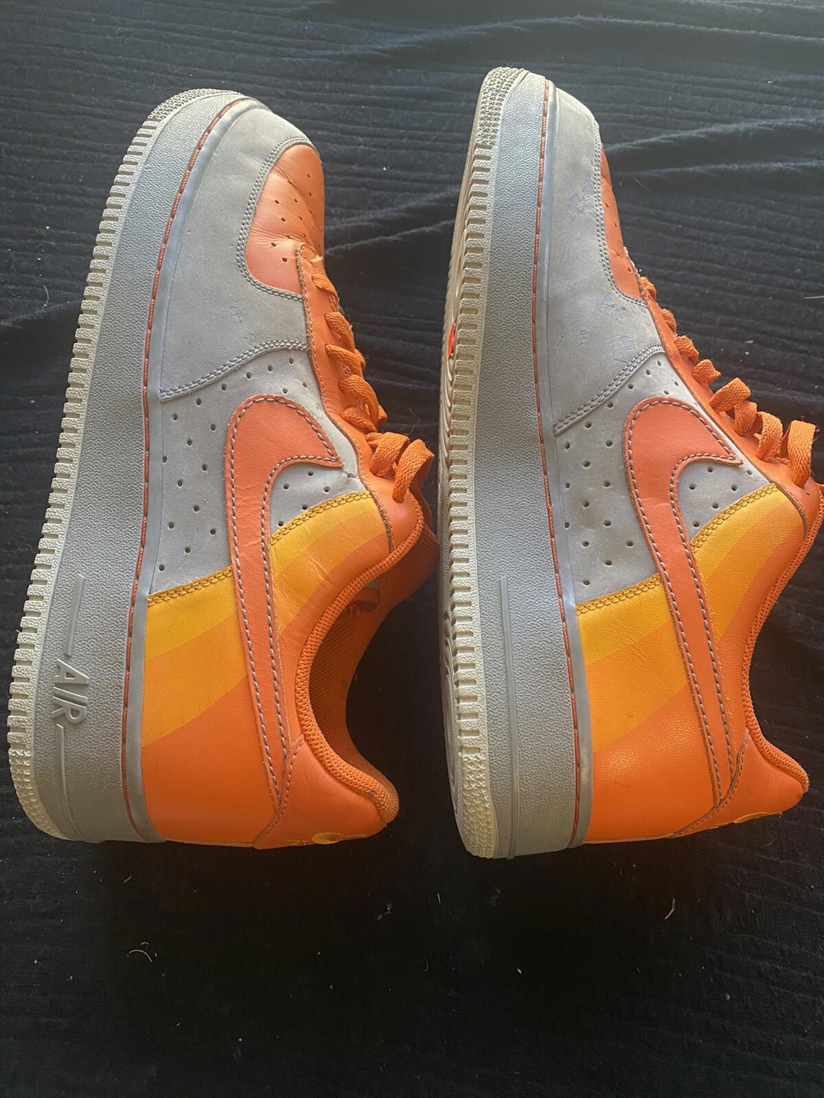 Nike Air Force AF-1 '82 Size 12  Orange Gray Yellow 2007 Low