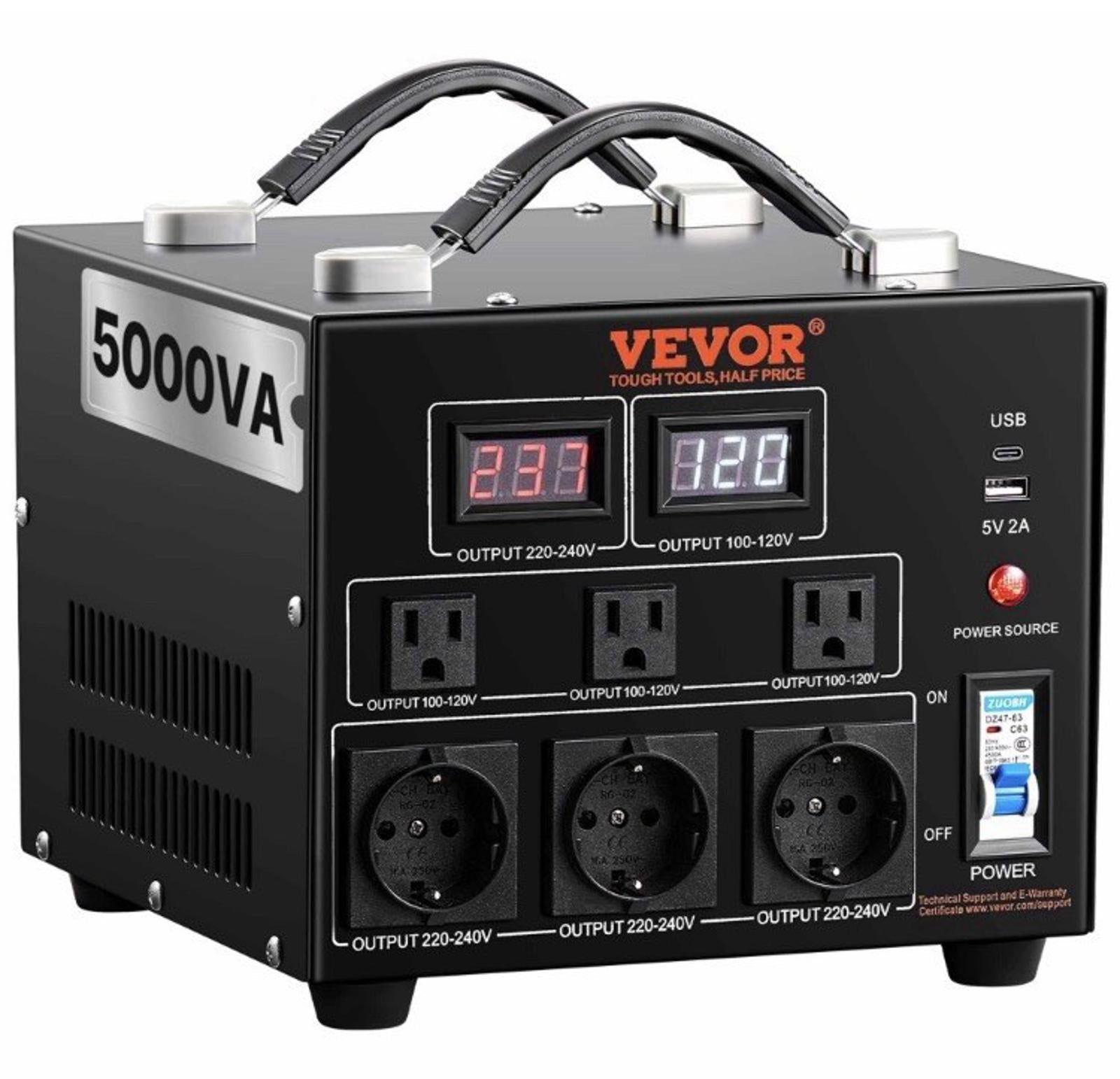 5000W Voltage Converter Up/Down 220V 110V 110V 220V VEVOR