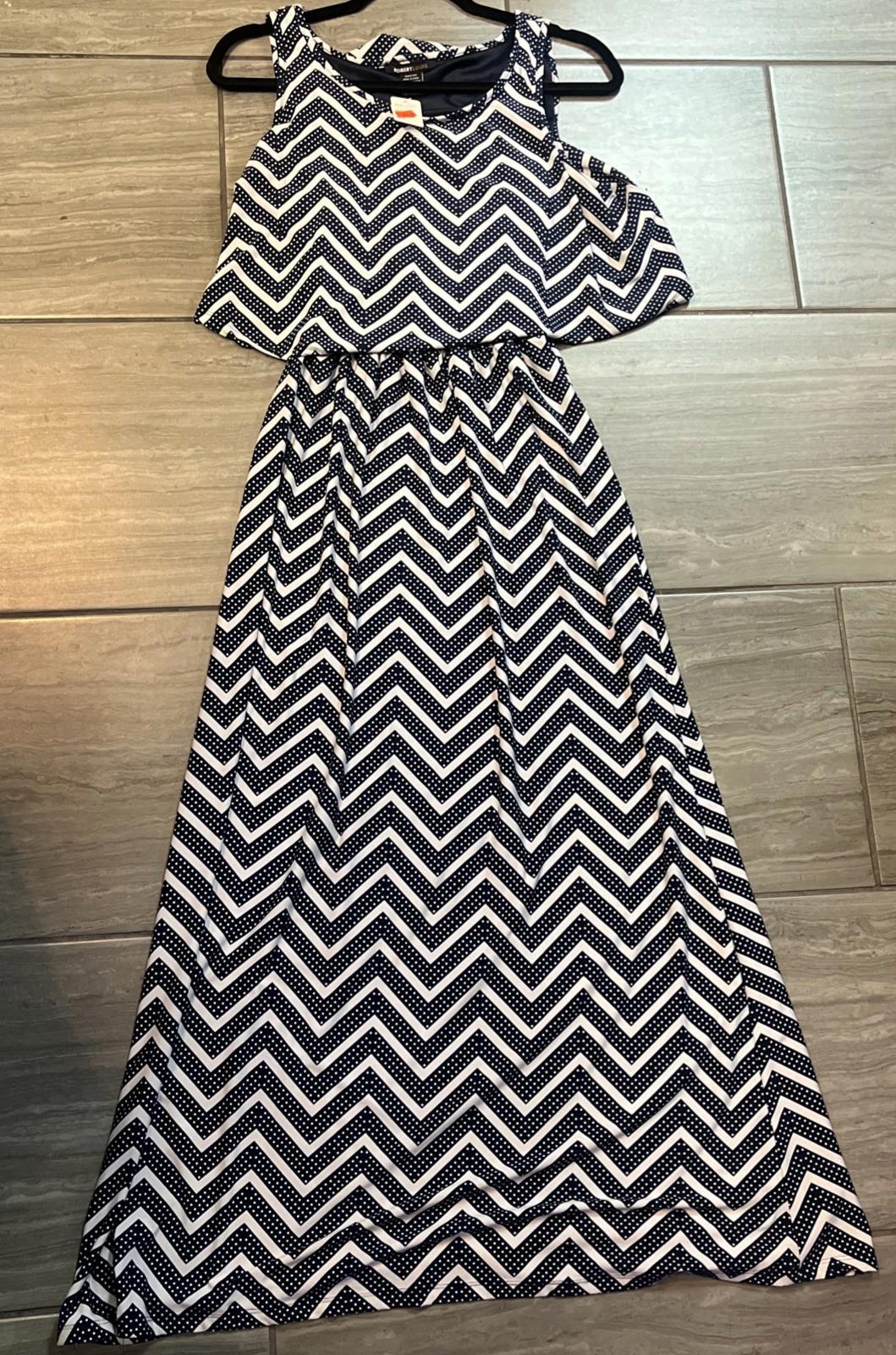 Robert Louis Women Black White Yellow Sleeveless Dress Small
