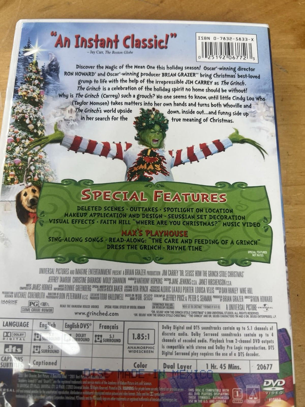 Dr. Seuss' How the Grinch Stole Christmas widesceen DVD