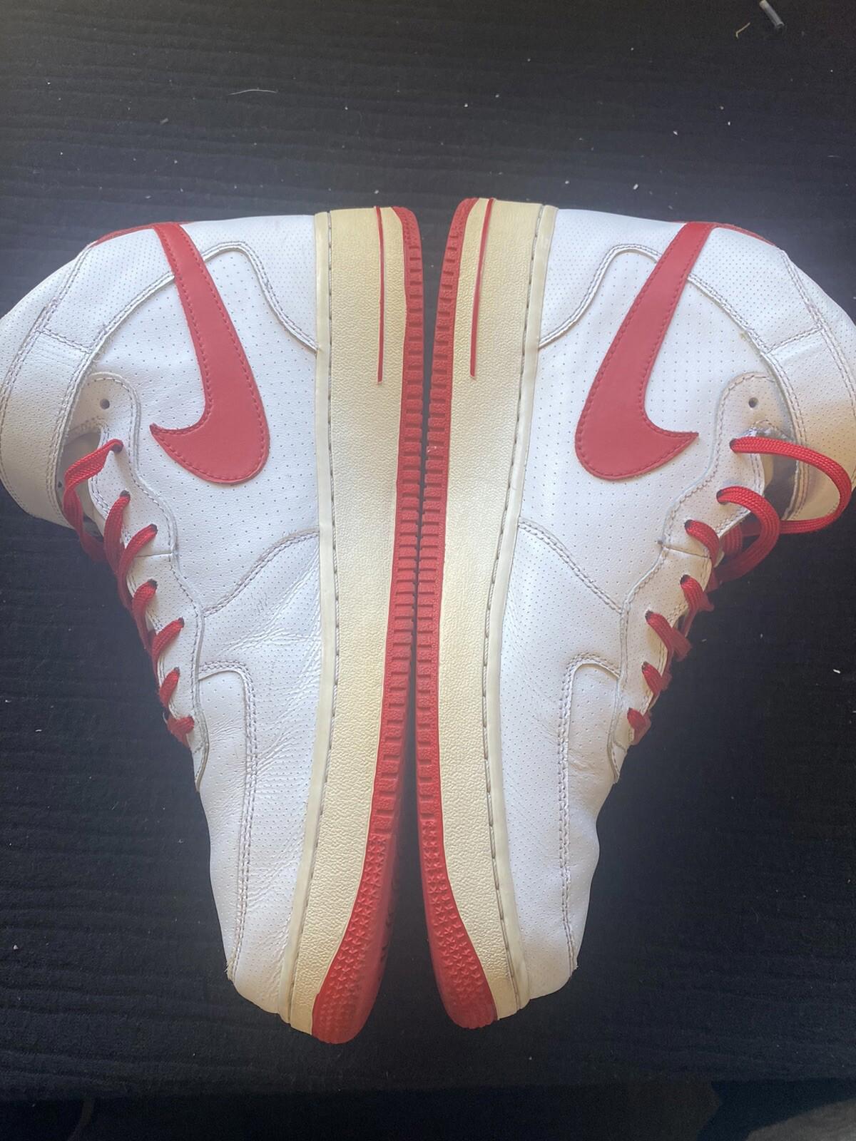 NIKE AIR FORCE 1 MID '07 Size 11 315123105 White/Red Jordan