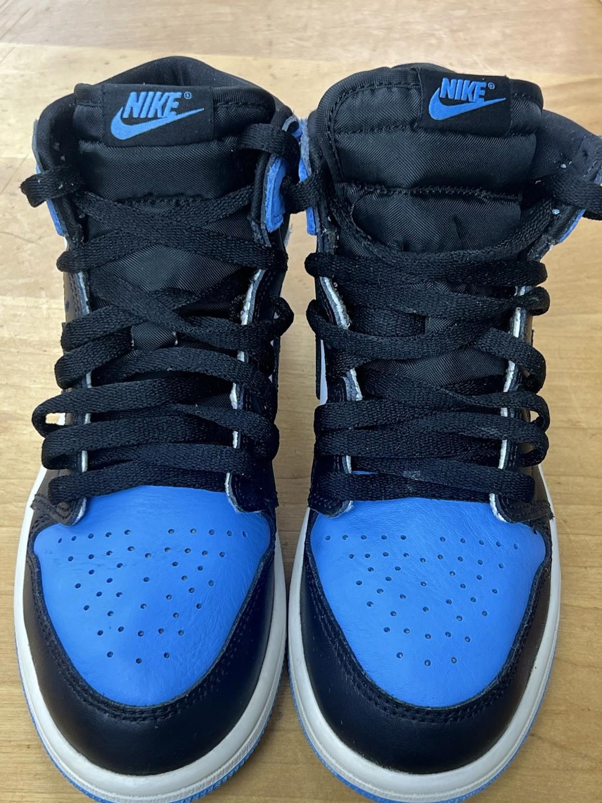 Jordan Air Jordan 1 Mid Shoes Boys  3Y Blue Black Basketball