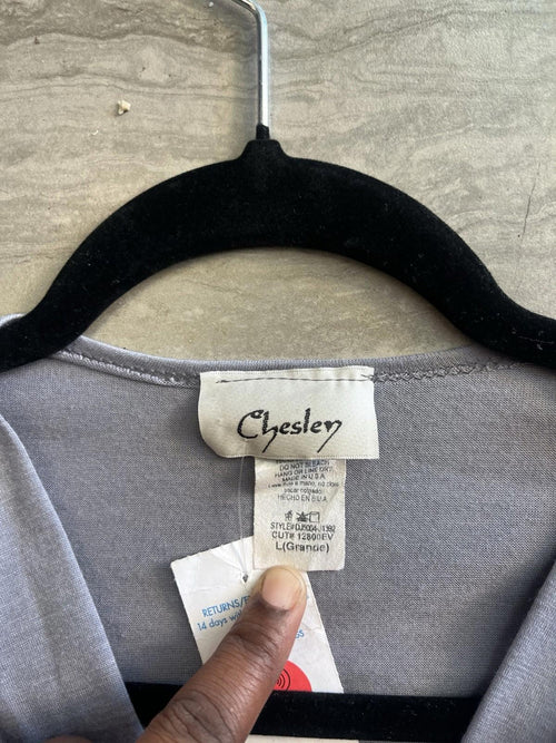 Chesley Large Grey Black Y2K Pocket Belted Tunic Cap Sleeves