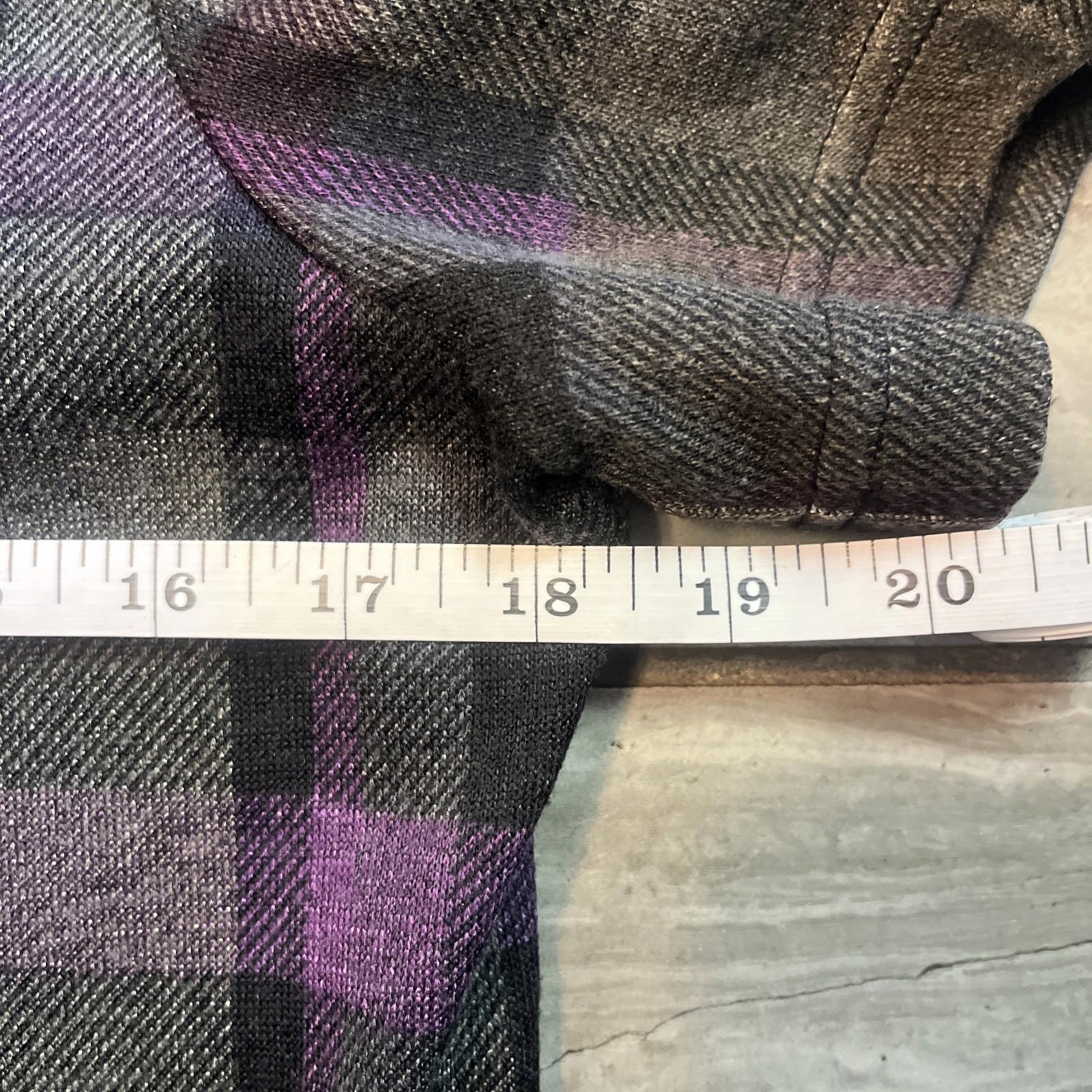 Jessica Howard Black Purple Gray Plaid Short Sleeve Dress PL