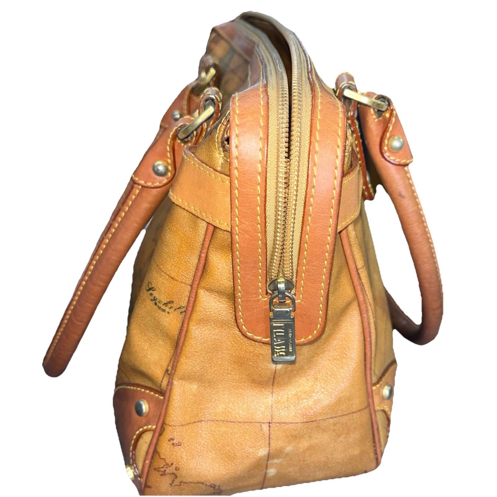 ALVIERO MARTINI 1A CLASSE  Geo Print Leather Handbag Bag