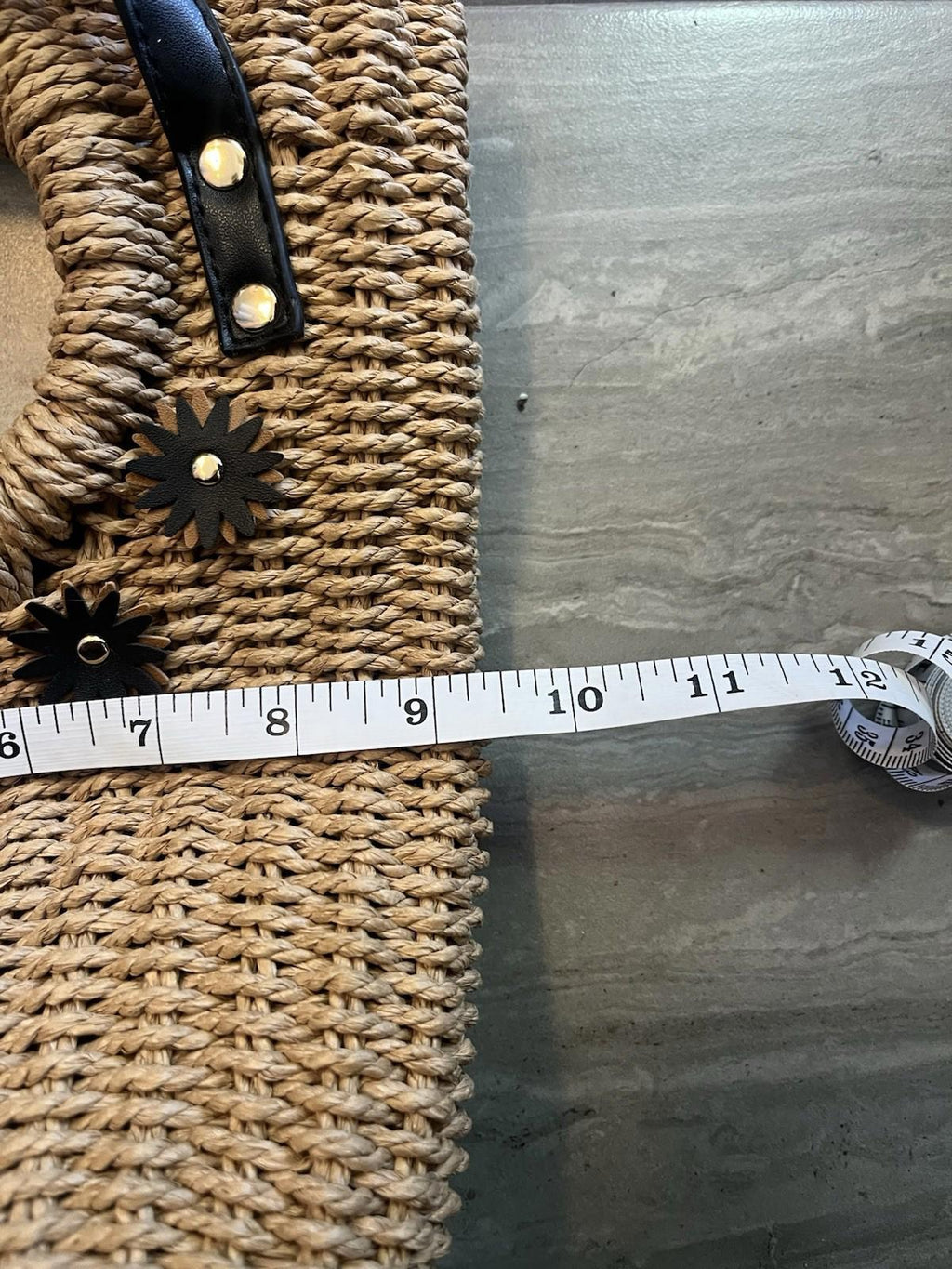 Small Straw Hand Woven Floral Shoulder Bag Handbag