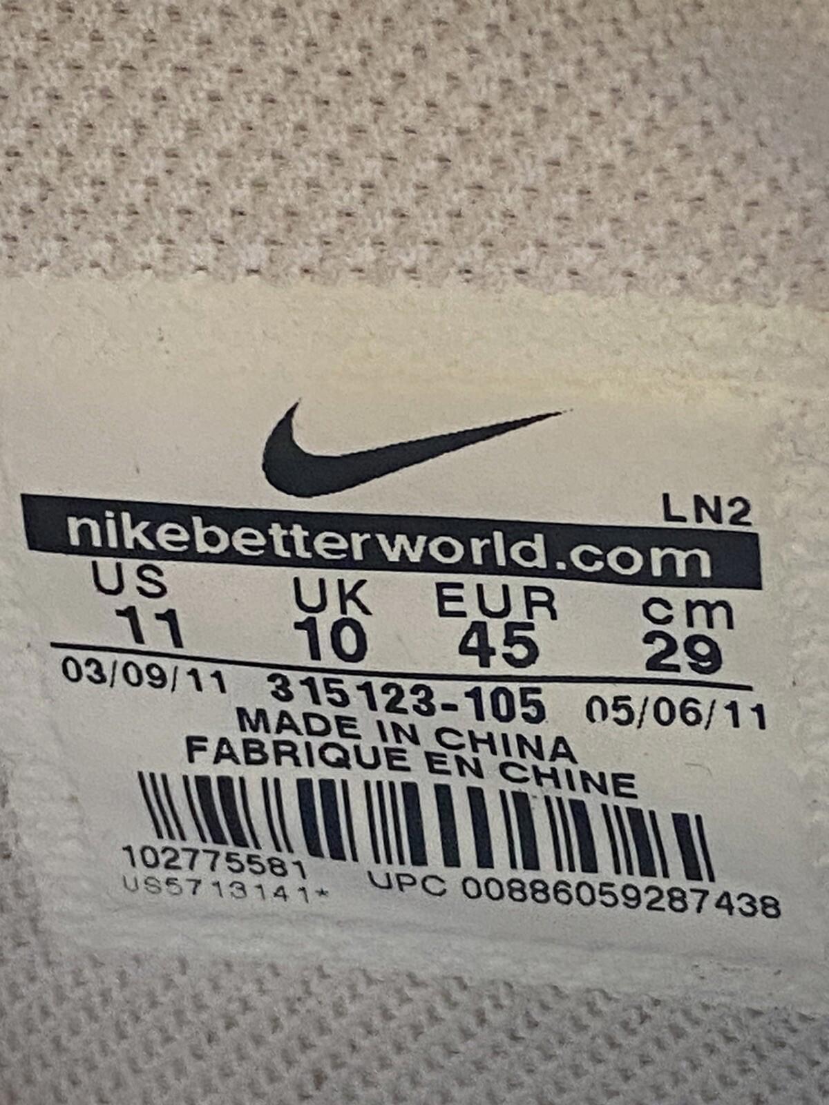 NIKE AIR FORCE 1 MID '07 Size 11 315123105 White/Red Jordan