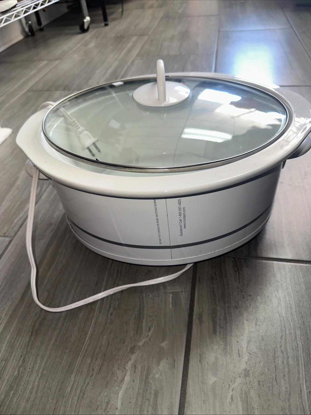 Rival 3860 6Qt Oval Crock Pot Slow Cooker Smart Pot White