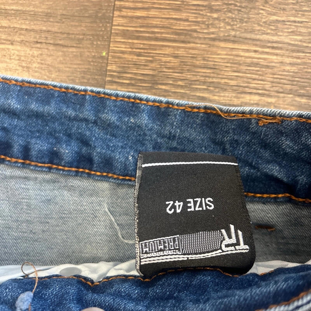 TR Premium Tailored Creation Denim Distress Cargo Shorts 42