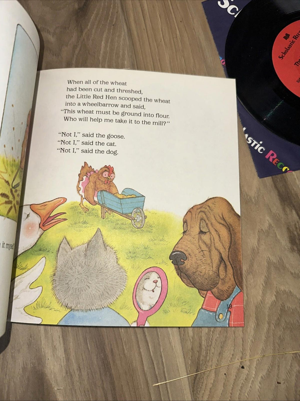 The Little Red Hen Book And Vinyl Record 45