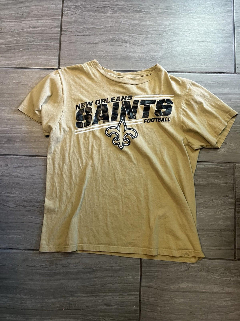 New Orleans Saints Shirt Mens Large Tan NFL Football Team