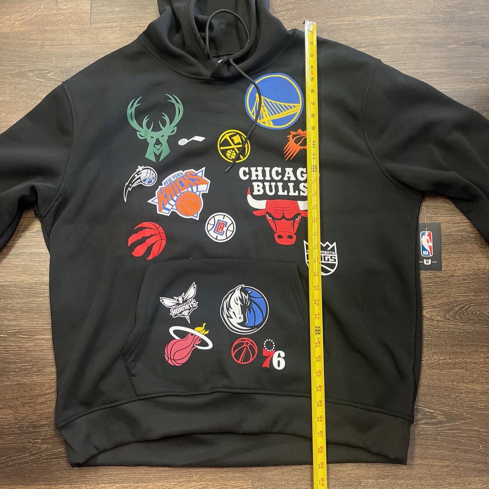Men’s Ultra Game NBA Team Logos Pullover Hoodie Black 3XL