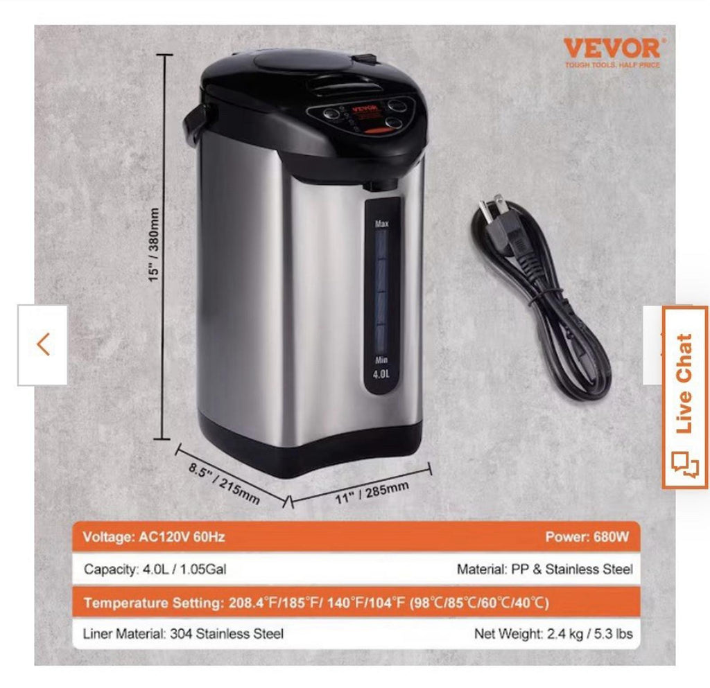 Vevor Electric Thermo Pot EKA 4.2 ED