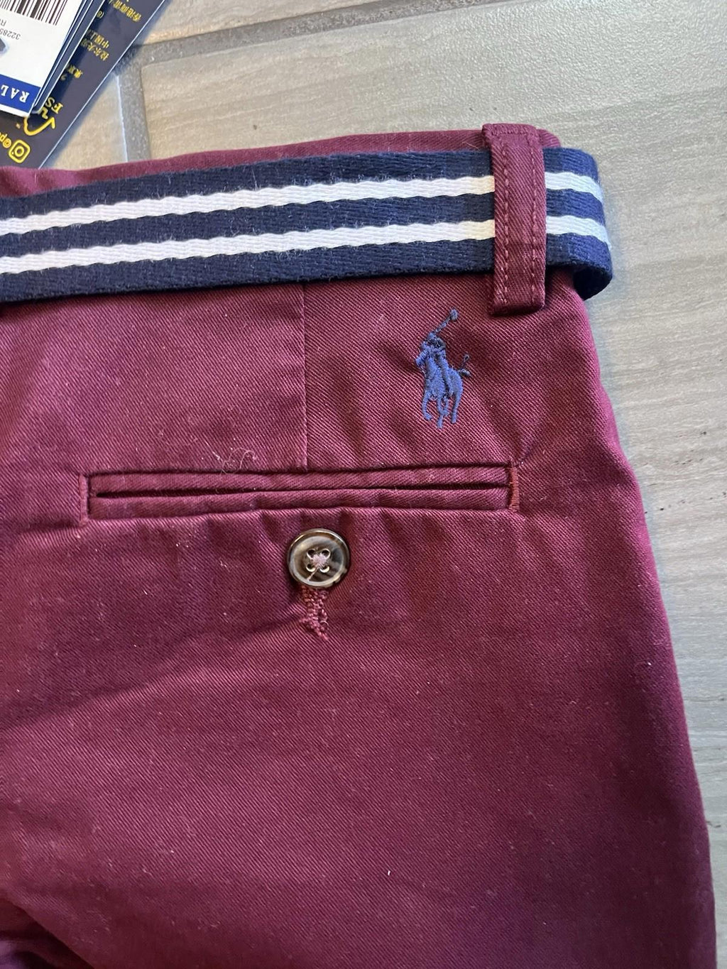 Polo Ralph Lauren Boys 5 Burgundy Chino Belt Adjustab Waist