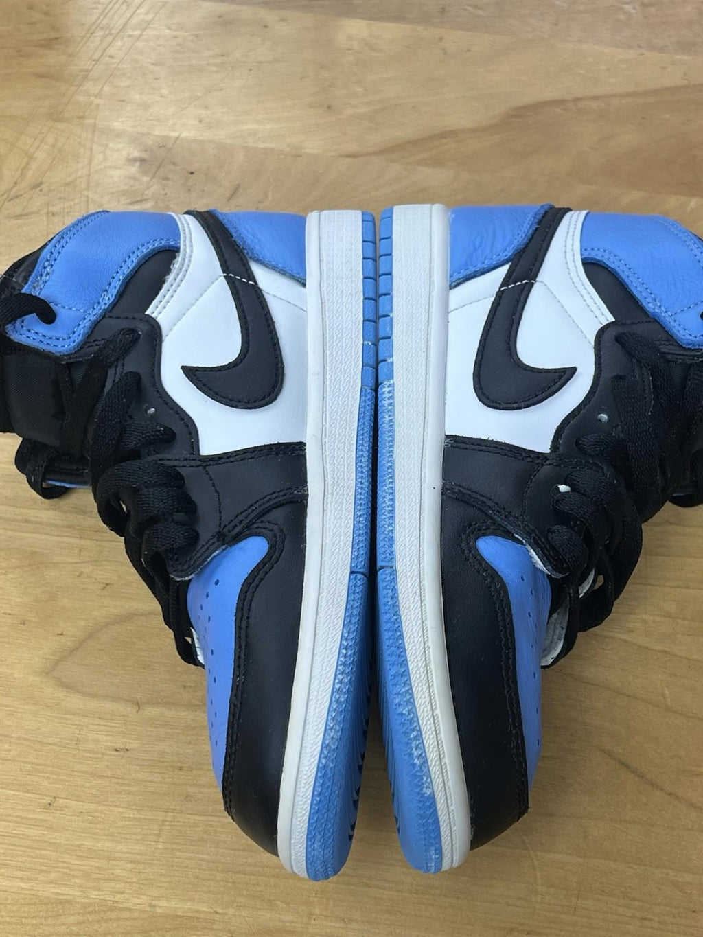 Jordan Air Jordan 1 Mid Shoes Boys  3Y Blue Black Basketball
