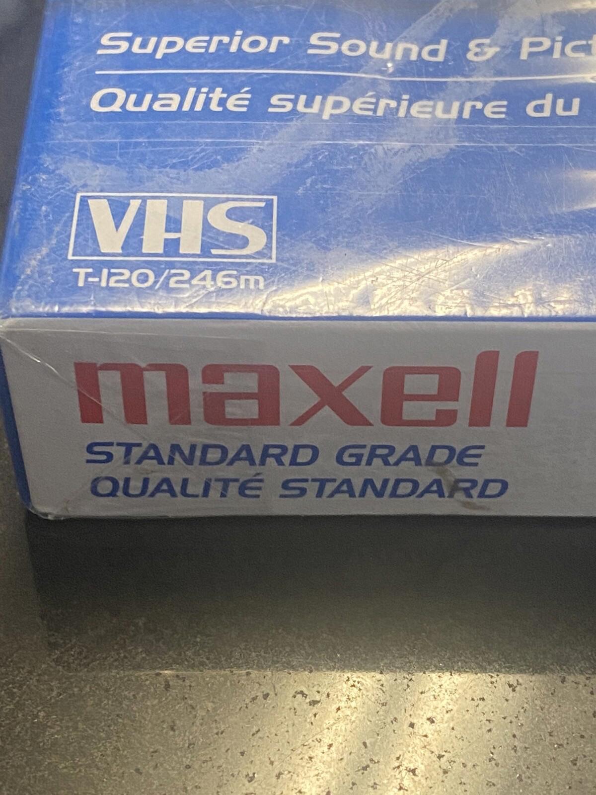 New Maxell Standard Grade T-120 VHS Videocasette 6 Hour VCR
