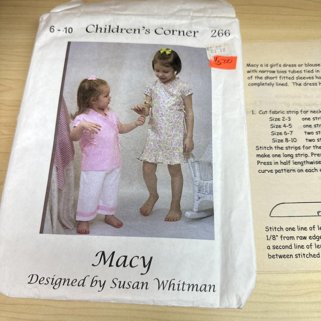 Children Corner 266 Macy Sewing Pattern Size 6-10