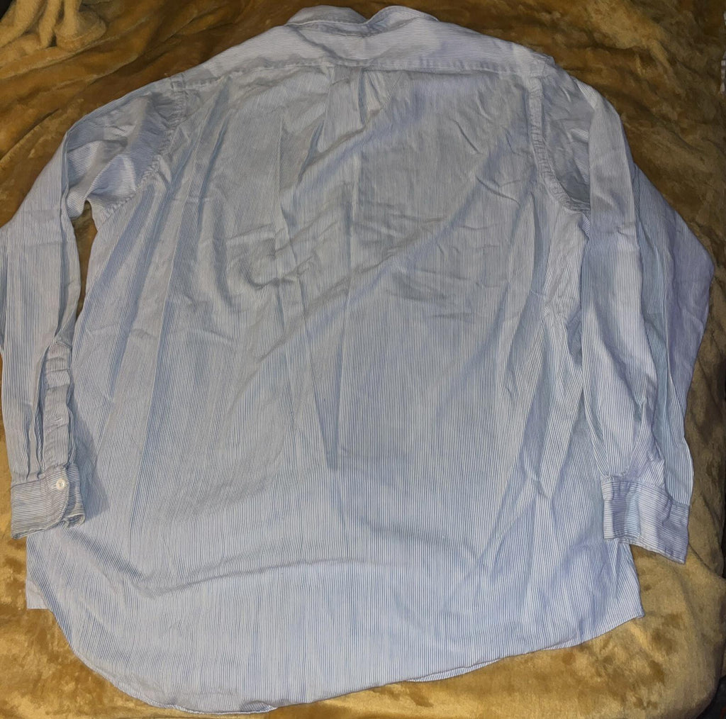 Polo Ralph Lauren Button Long Sleeve Blue Pinstripe Pony XL
