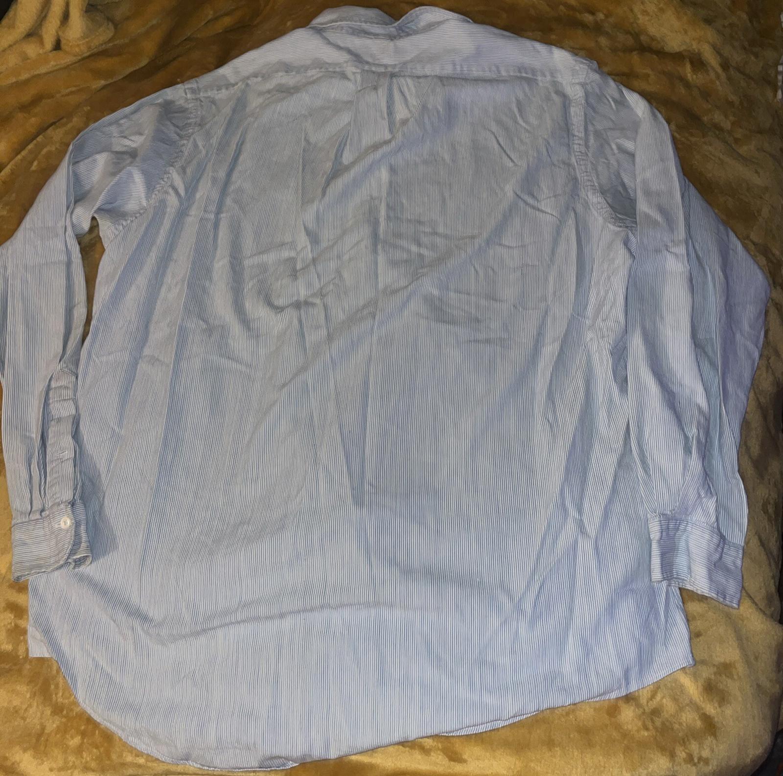 Polo Ralph Lauren Button Long Sleeve Blue Pinstripe Pony XL