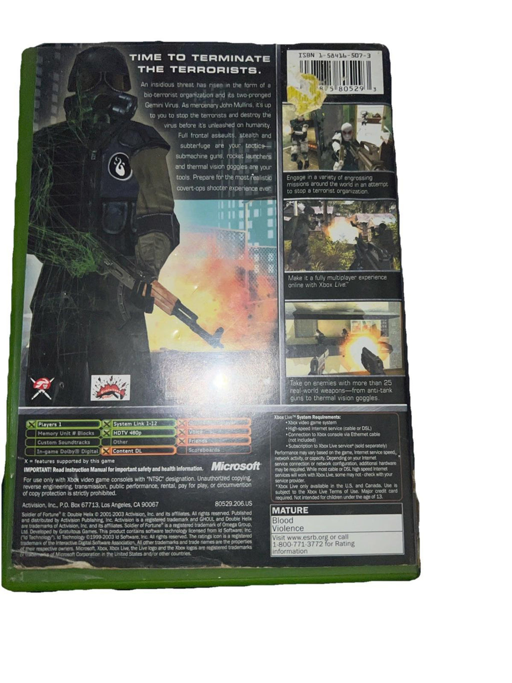 Soldier of Fortune 2-Double Helix - Microsoft Xbox CIB