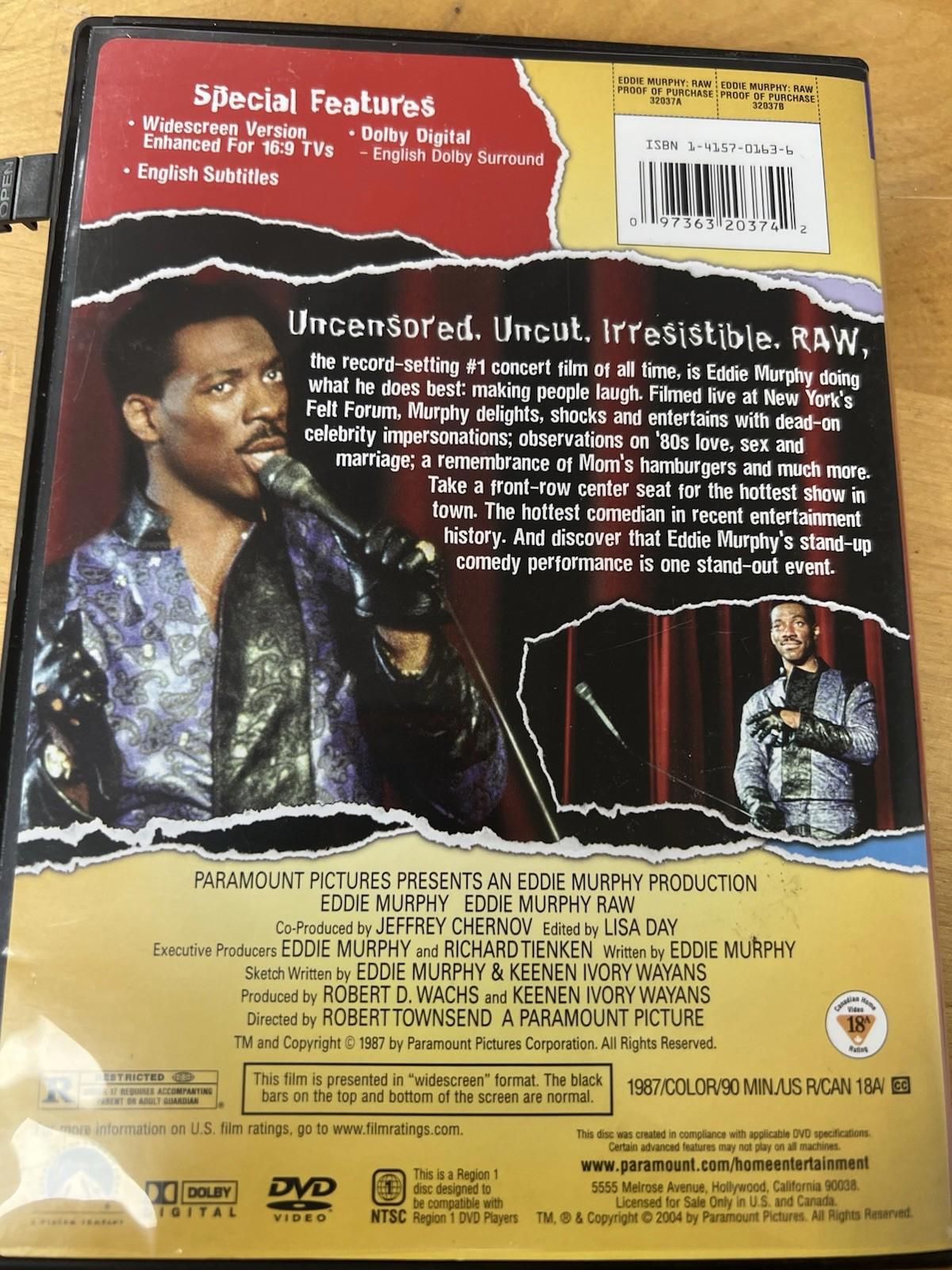 Eddie Murphy Raw (DVD, 1987, Widescreen) Eddie Murphy