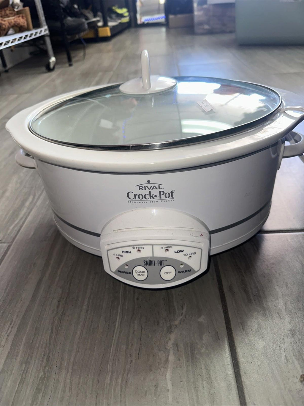 Rival 3860 6Qt Oval Crock Pot Slow Cooker Smart Pot White