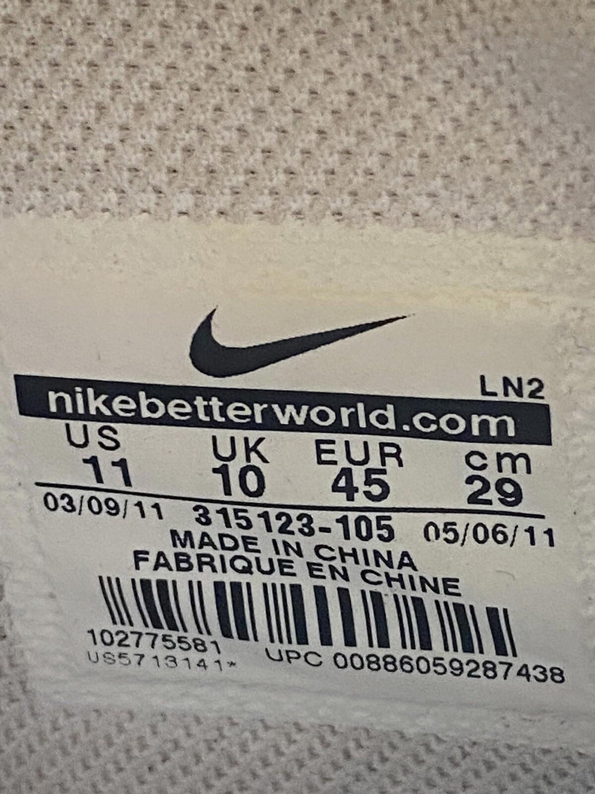 NIKE AIR FORCE 1 MID '07 Size 11 315123105 White/Red Jordan