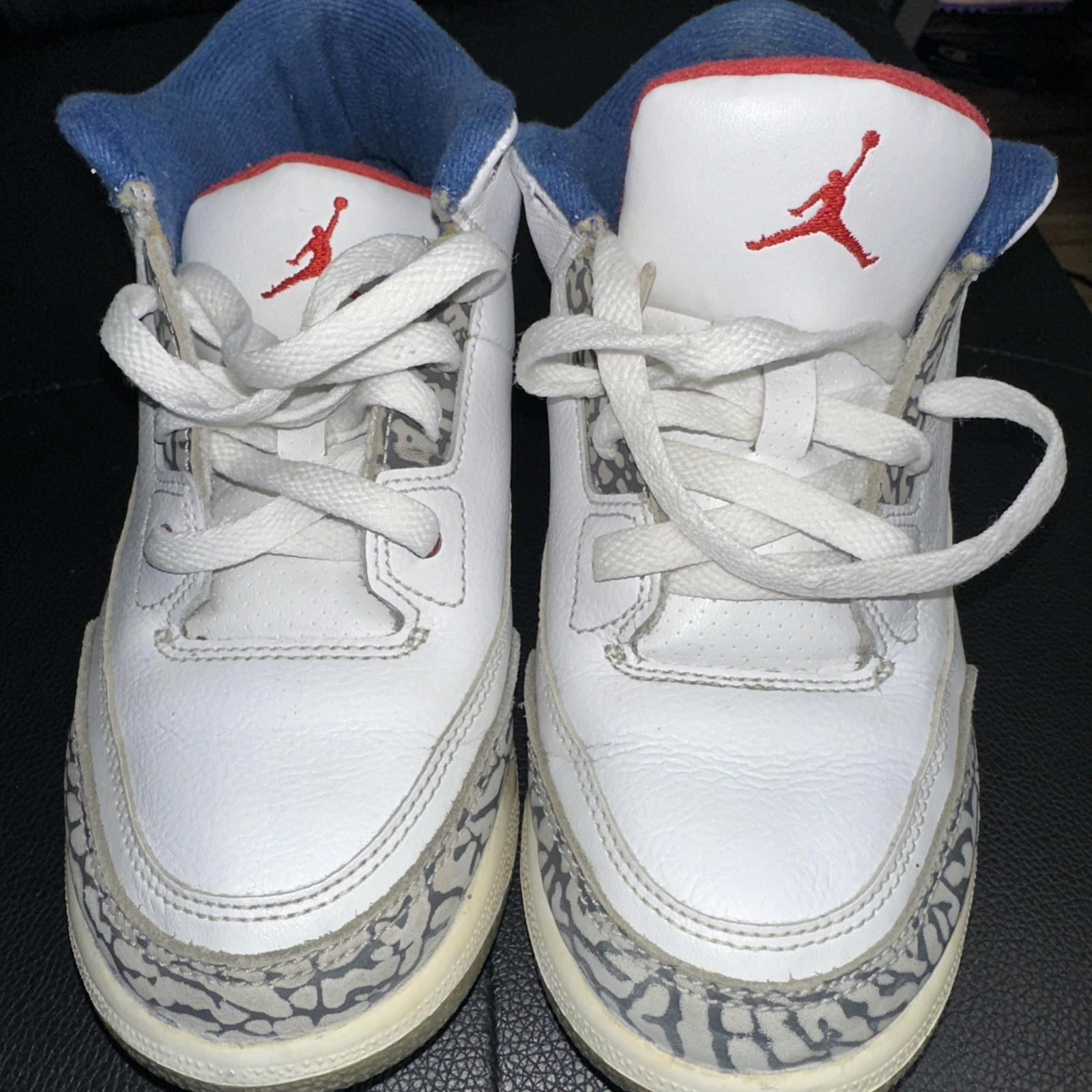 Nike Air Jordan 3 Retro OG White-Fire Red-True Red-Blue 3Y