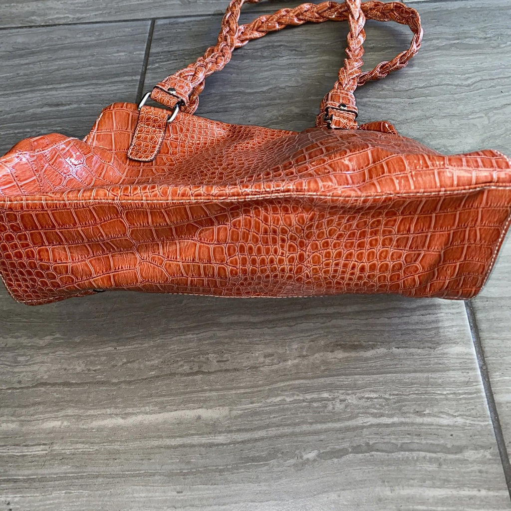 Rossetti Orange Faux Croc Skin Shoulder Bag