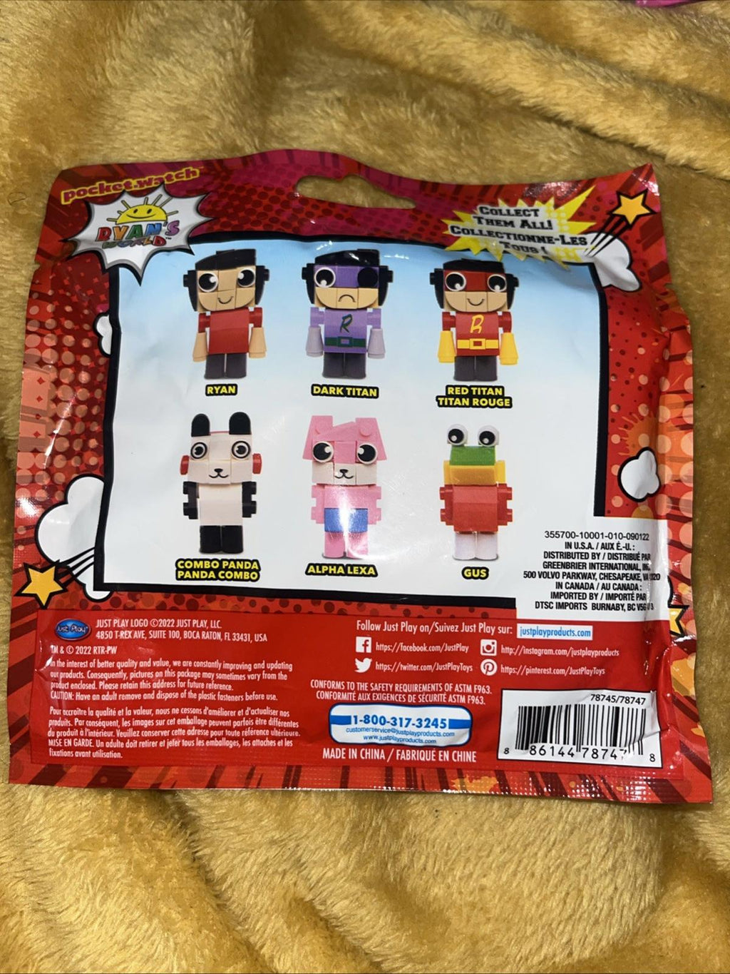 New Ryan's World Pocket Watch Build it Combo Panda Figure