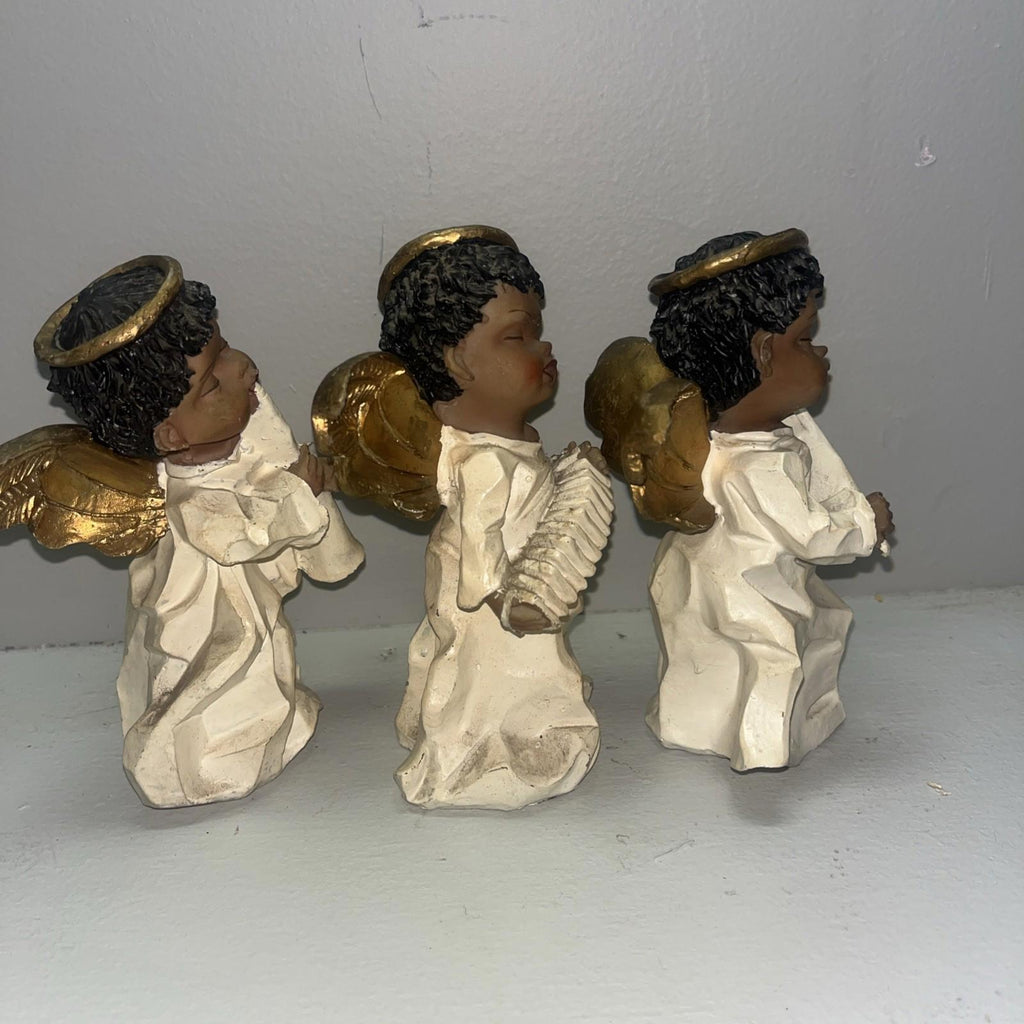 Lot Of 3 African American Child Angels Figurine