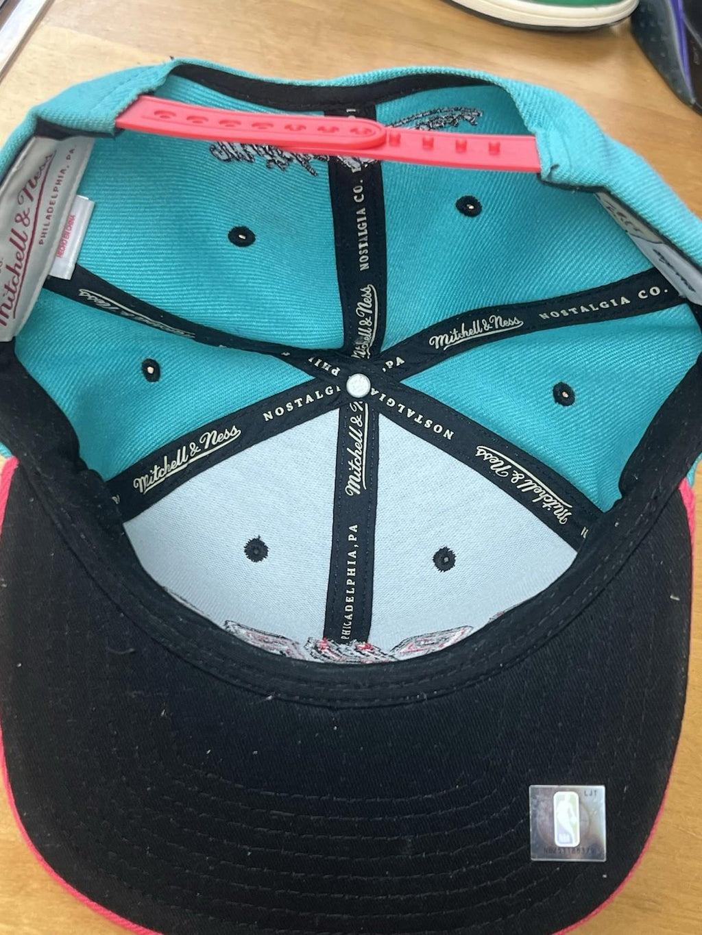 Mitchell Ness San Antonio Spurs Teal Pink Snapback NBA
