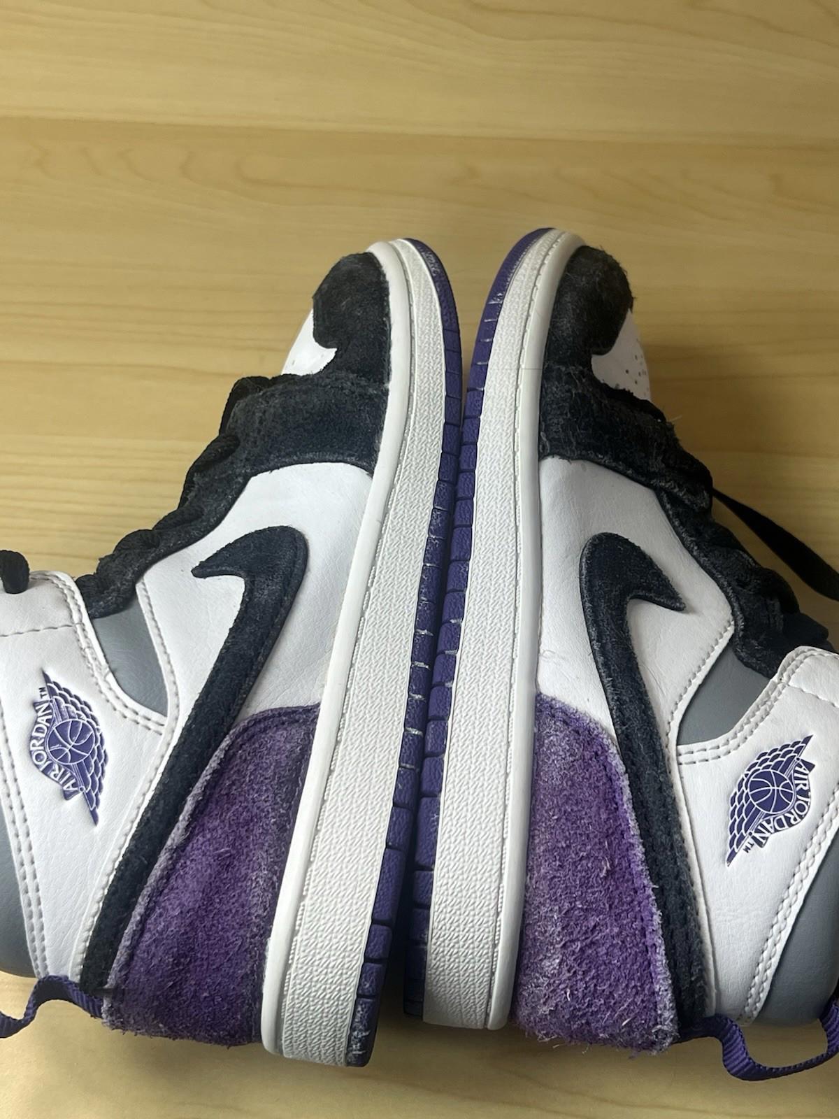 Nike Air Jordan 1 Mid Se (PS) White-Court Purple-Black Sz 2y