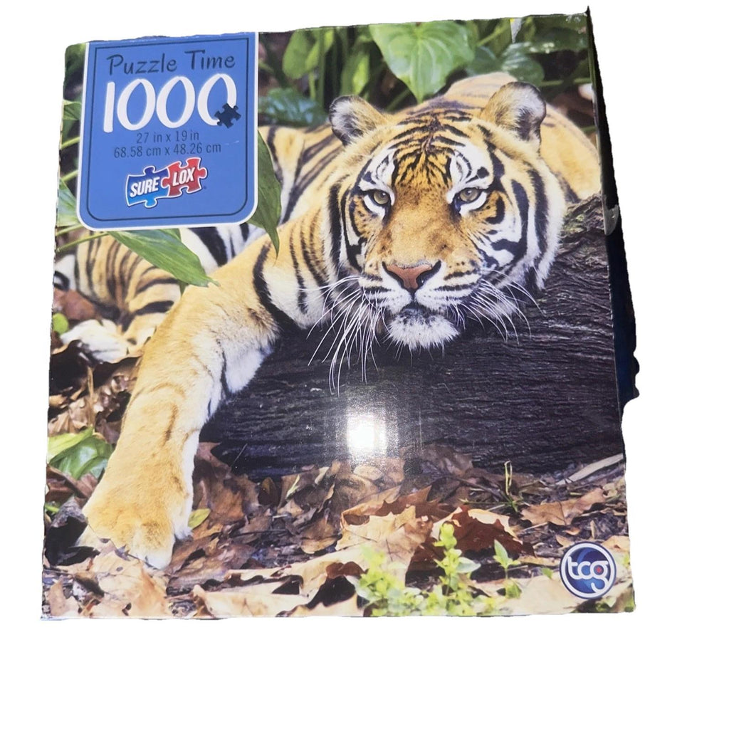 Sure-Lox Puzzle Time 1000 Piece Tiger Relaxing in the Jungle