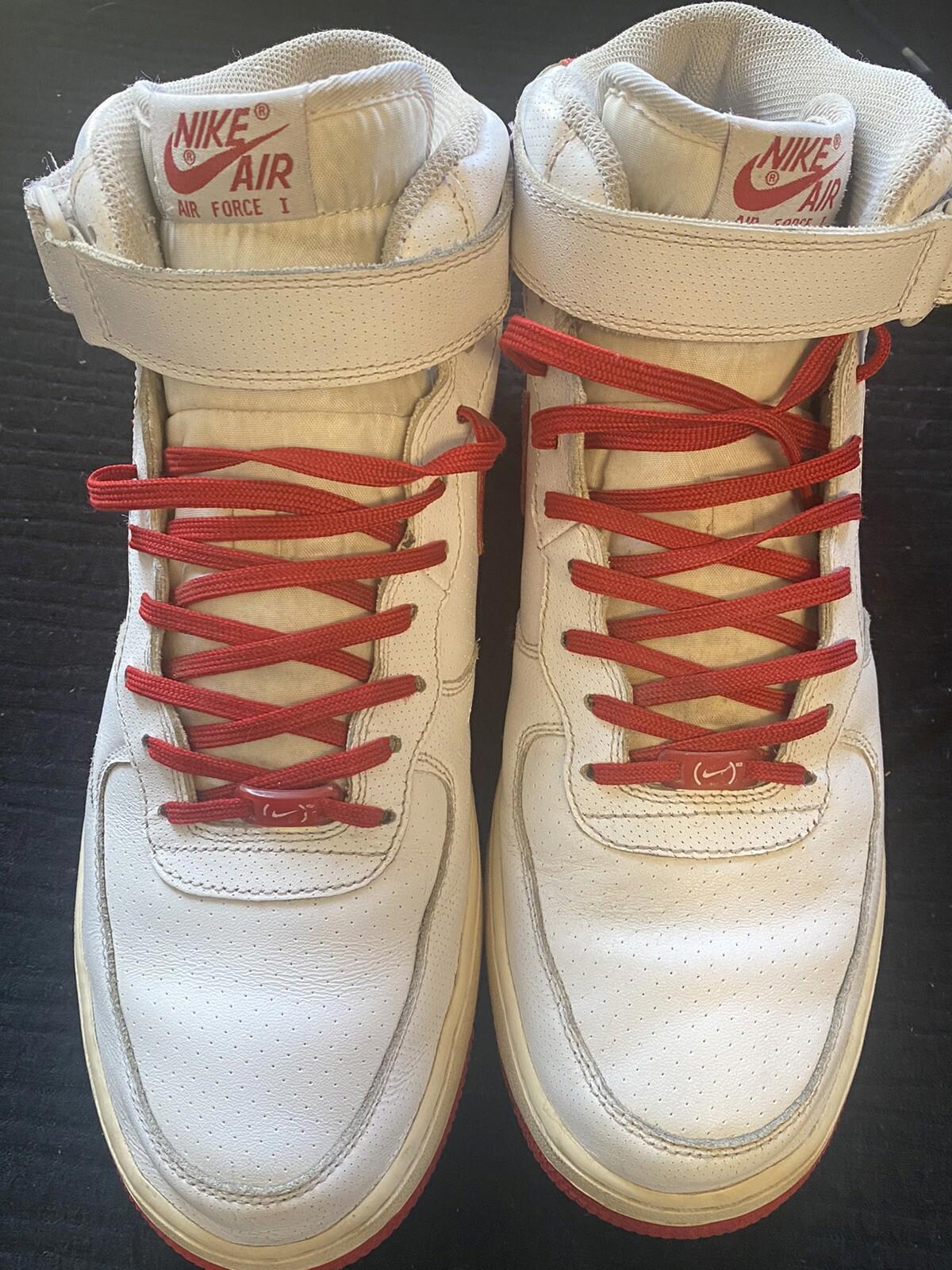NIKE AIR FORCE 1 MID '07 Size 11 315123105 White/Red Jordan