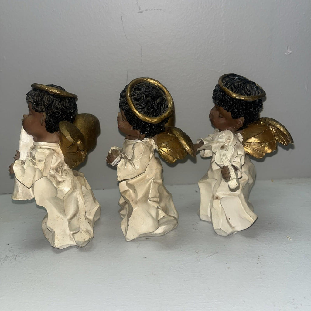 Lot Of 3 African American Child Angels Figurine